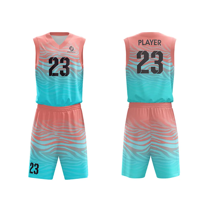 Wholesale Customized  Design Sublimation Reversible BasketBall Kids Singlets Vests Kit Set Shirt Men Basketball Uniform Jersey