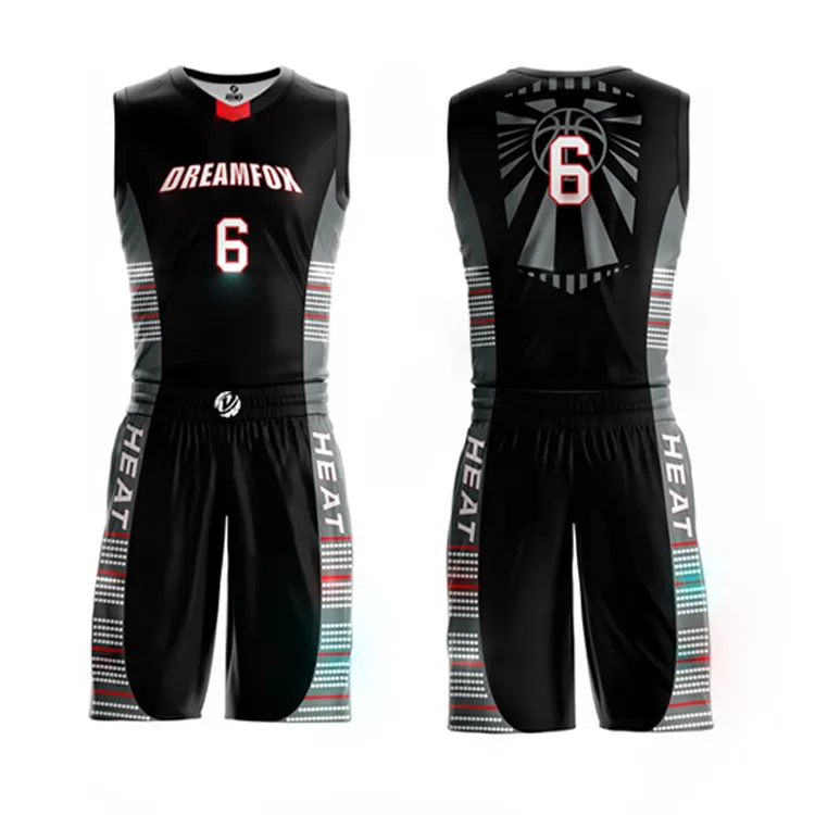 Fast Shipping Sublimated Men Custom Basketball Uniform Reversible Blank Basketball Wear Jersey