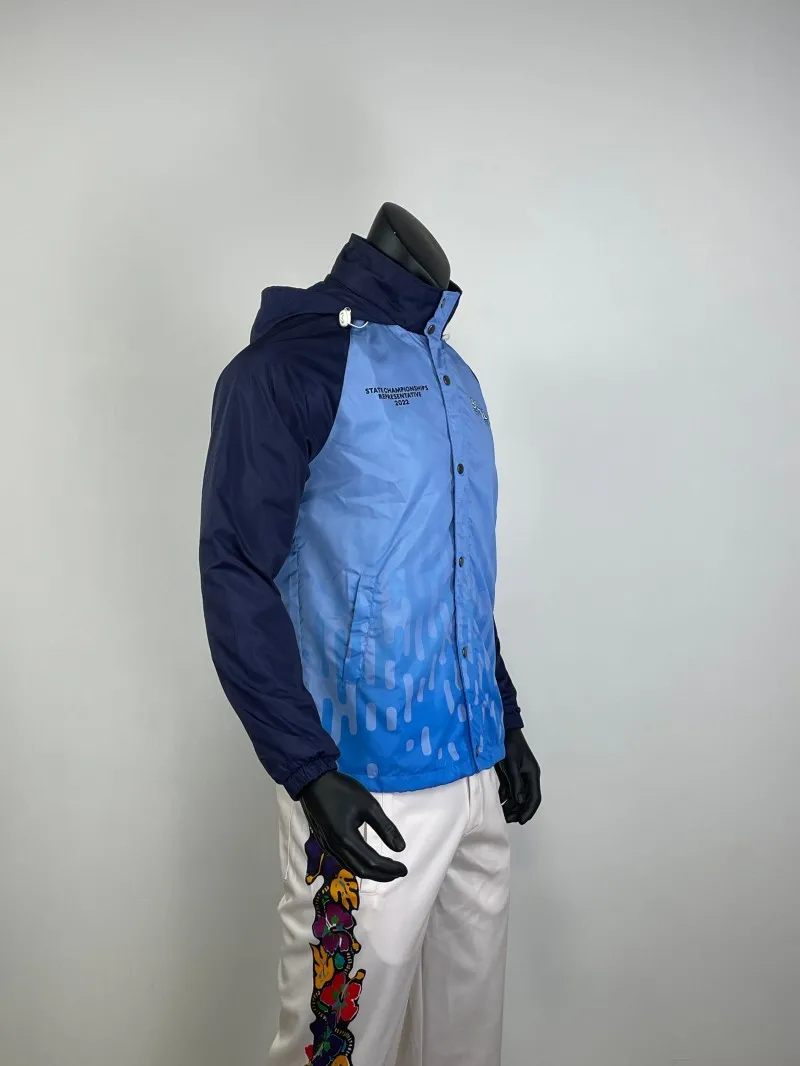Custom 100% Polyester Outdoor Waterproof Hiking Jacket Man Running Wear Windproof Windbreaker Breathable Hooded Rain Jacket