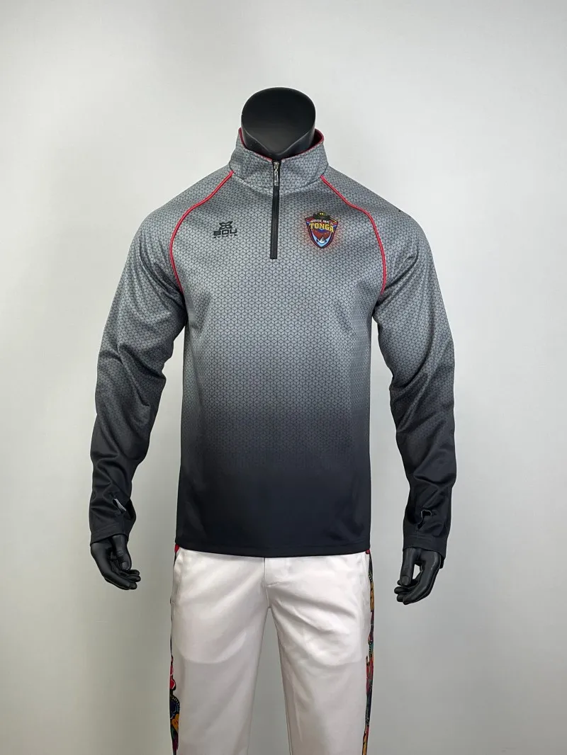 Mens Warm-up team training Dry-Fit Long Sleeve 1/4  Zip Jacket Polyester Jacket Athletic Sports Running Jacket