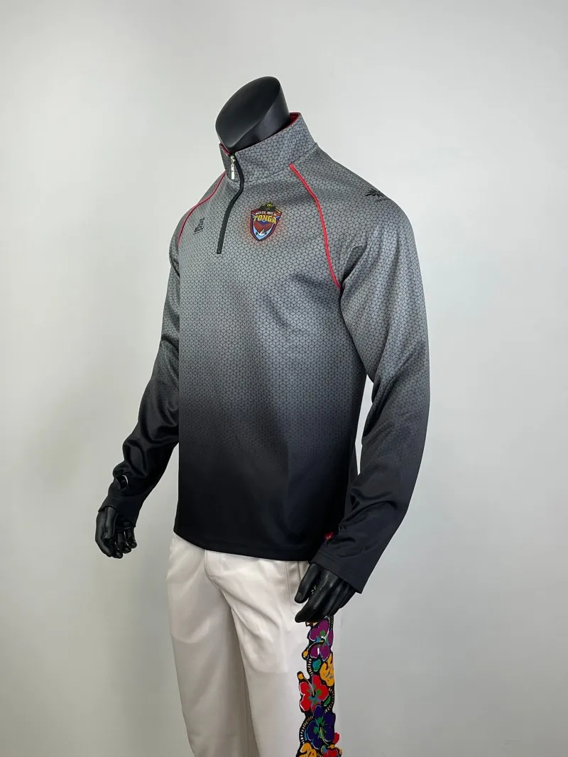 Mens Warm-up team training Dry-Fit Long Sleeve 1/4  Zip Jacket Polyester Jacket Athletic Sports Running Jacket