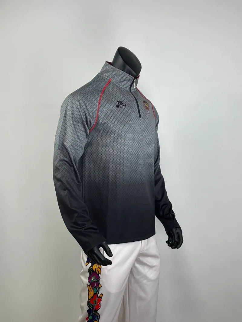 Mens Warm-up team training Dry-Fit Long Sleeve 1/4  Zip Jacket Polyester Jacket Athletic Sports Running Jacket