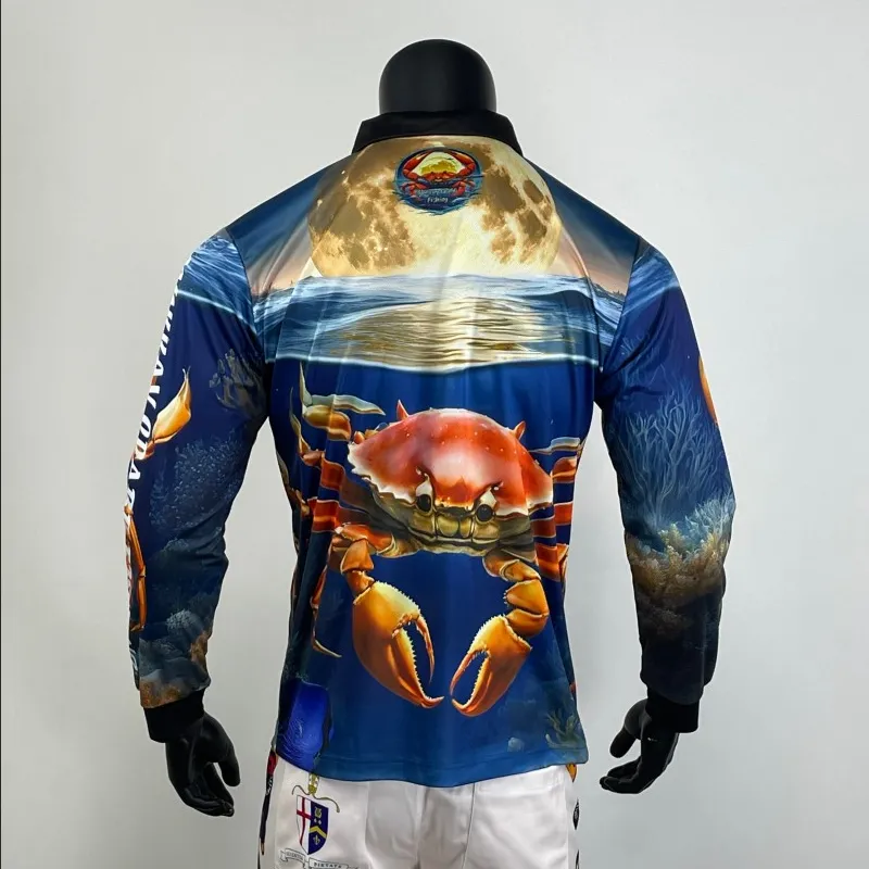 Quick dry custom dye sublimation tournament fishing shirt printing zipper sport fishing jersey