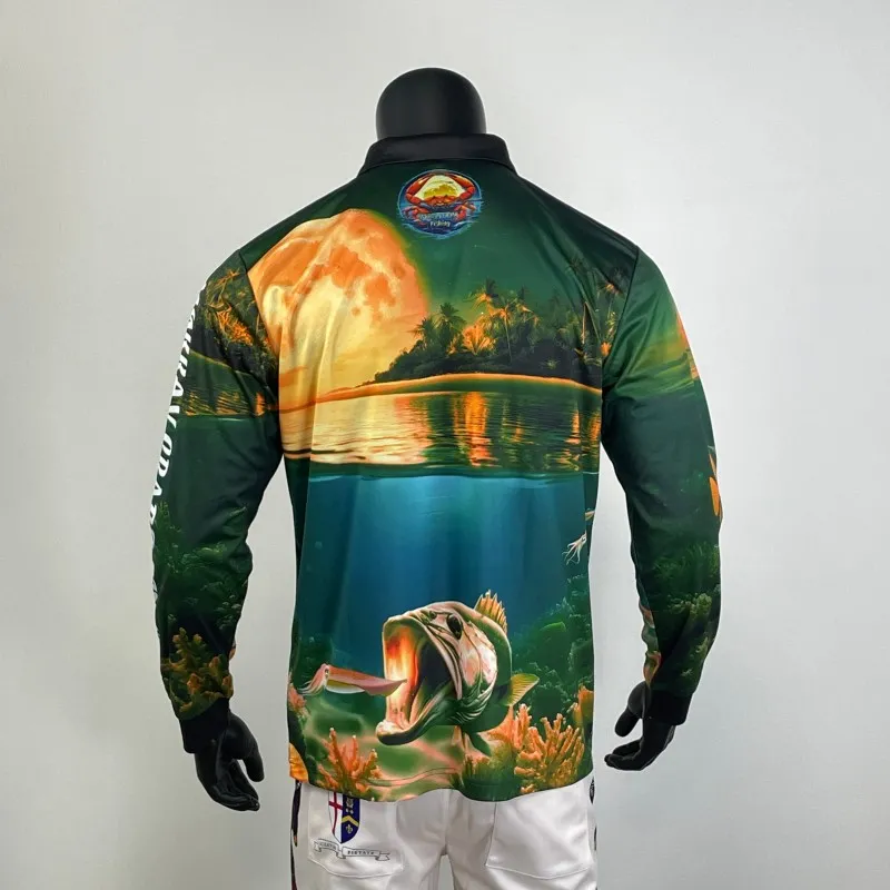 OEM diy customized sublimated Fish Hunting Shirt Long Sleeve Fishing Polo Shirts