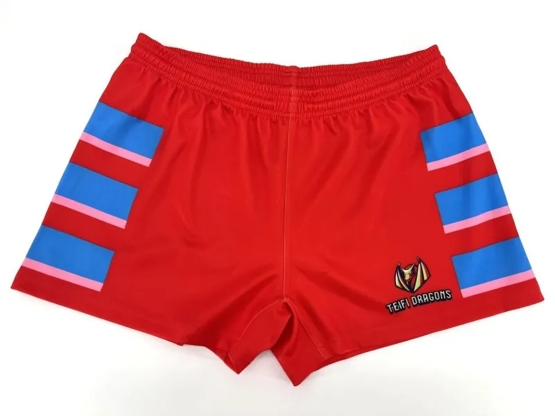 custom sublimated premium aussie footy shorts with pockets for teams hunting