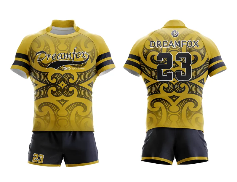 Custom Wholesale Sports Men Rugby Jersey shirt and shorts sets for men OEM Service Sublimation rugby league set