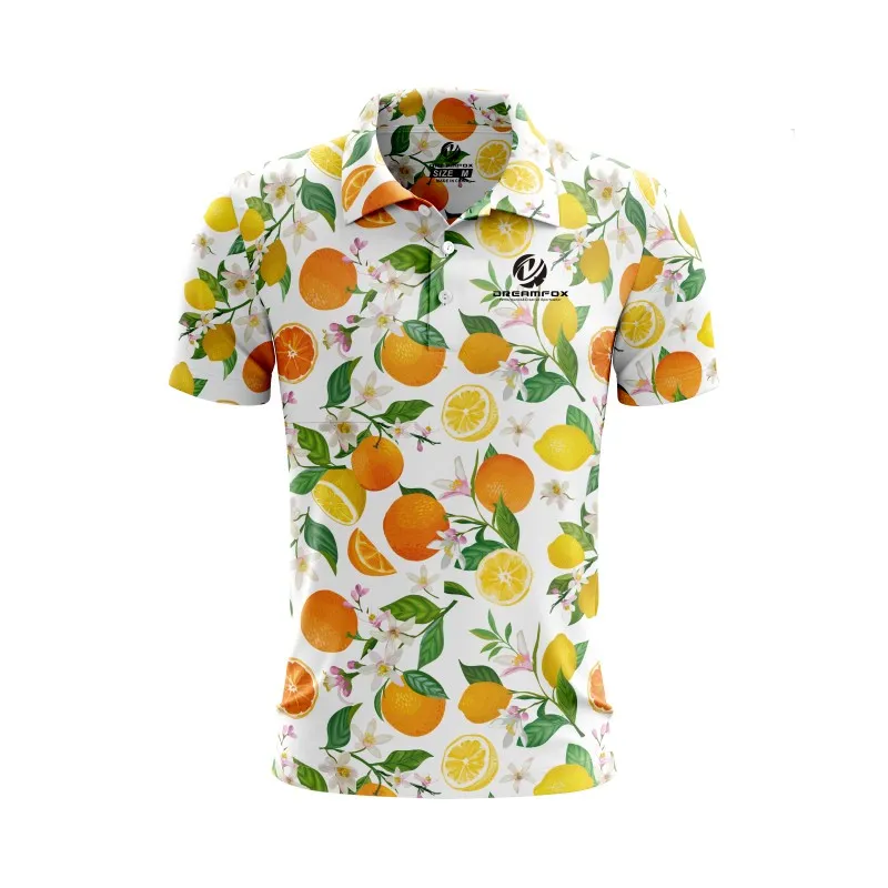 Custom High Quality Your Brand Logo Quick Dry Sublimation Print 92% Polyester 8% Spandex Sport Golf Polo Shirt