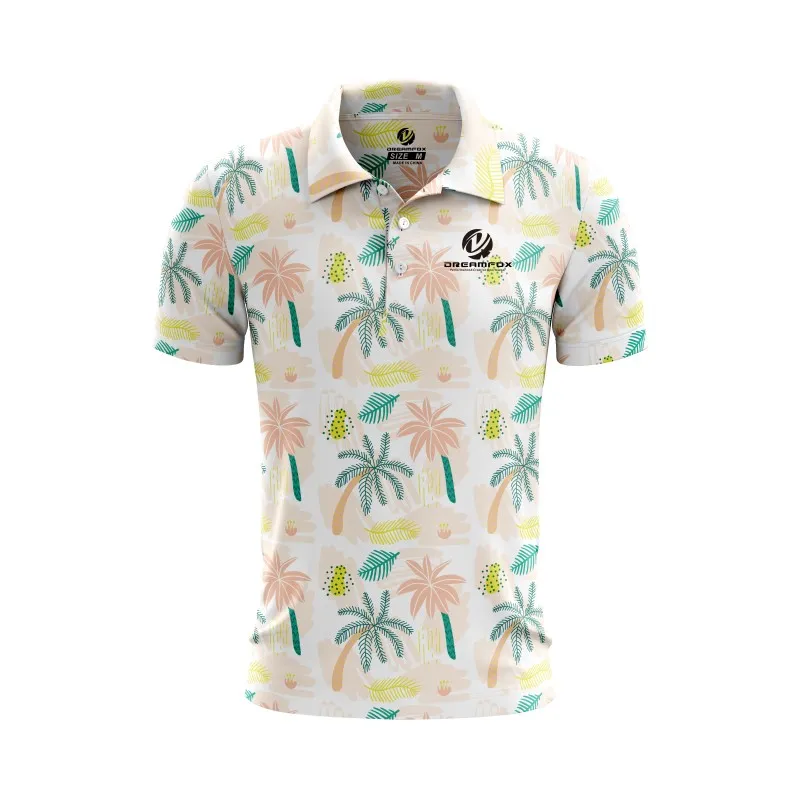 Custom High Quality Your Brand Logo Quick Dry Sublimation Print 92% Polyester 8% Spandex Sport Golf Polo Shirt