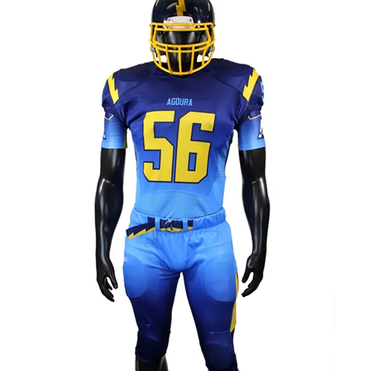 Wholesales custom design sublimated youth american football uniforms manufacturer
