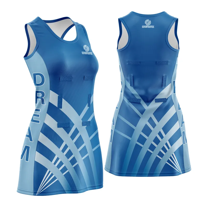 Customized blue sublimation printing quick-drying netball dress