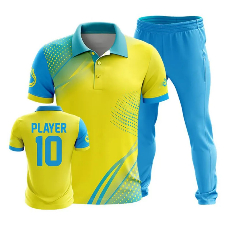 Top Trending Custom Logo Cricket Jersey Design High Quality T Shirt And Trouser Cricket Set Cricket Uniform