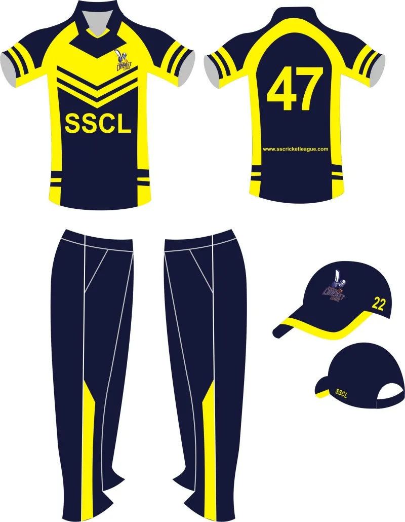 High Quality Custom Breathable Sport Wear Cricket Team Jersey and Trousers Sublimation Cricket Uniform