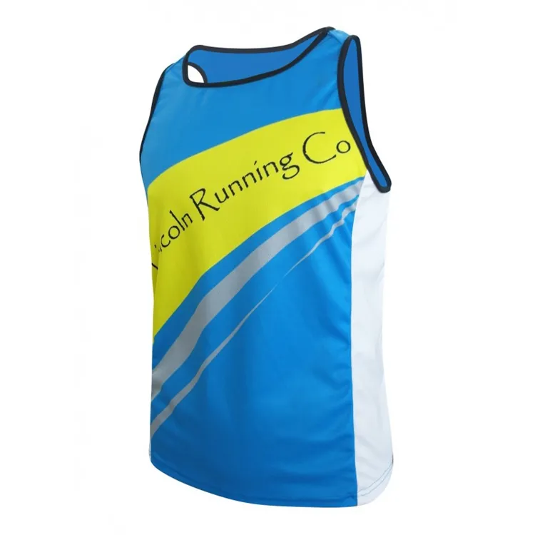 Breathable Sublimation marathon running vest Quick Dry custom running clothing tank tops singlet