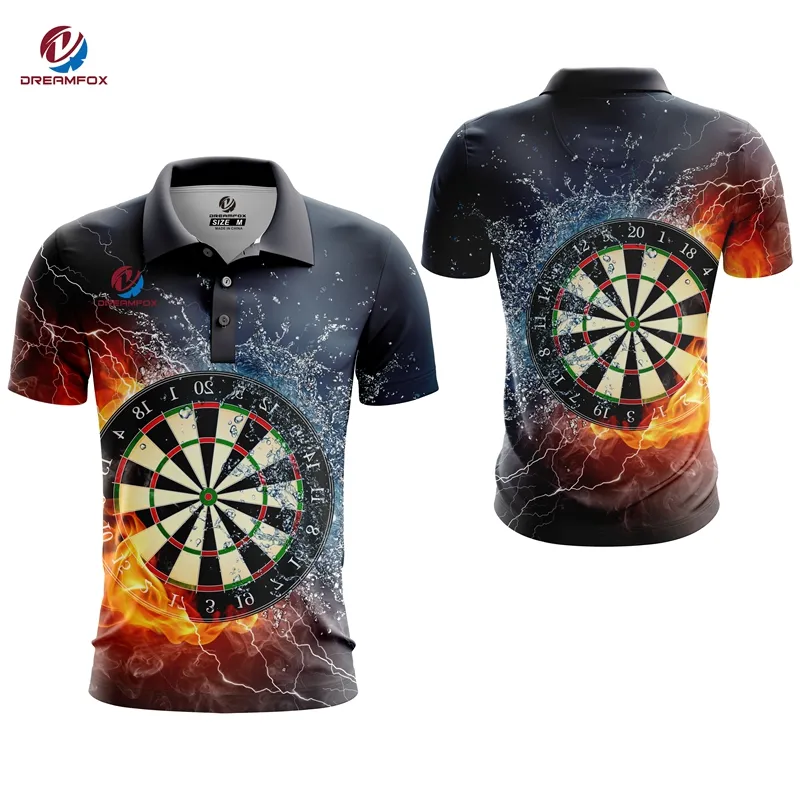 High Quality Personalised Design Your Own Dart Shirt Custom Team button Up Dart Sport polo Shirt For Mens supplier