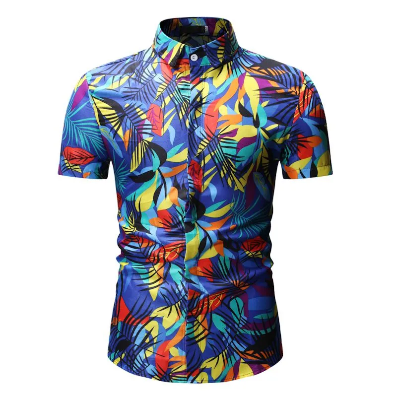 Custom Design All Over Printing Men's Hawaiian Casual Aloha Button Down Shirts