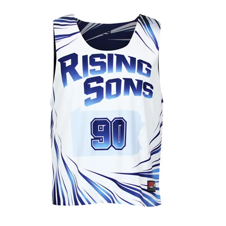 Custom Men Cut Racerback lacrosse Reversible Jerseys Sublimation Polyester lacrosse Pinnies