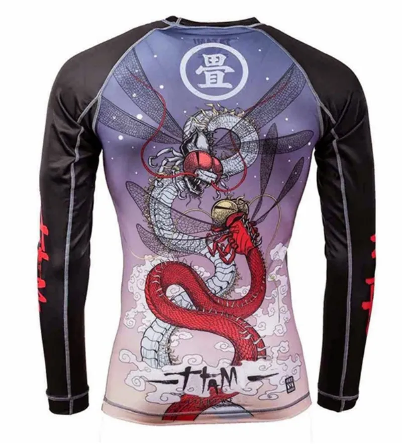 High Quality Nogi Fight Gear Custom Sublimation BJJ MMA Rash Guard Wholesale Compression Shirt Jiu Jitsu Rash Guard