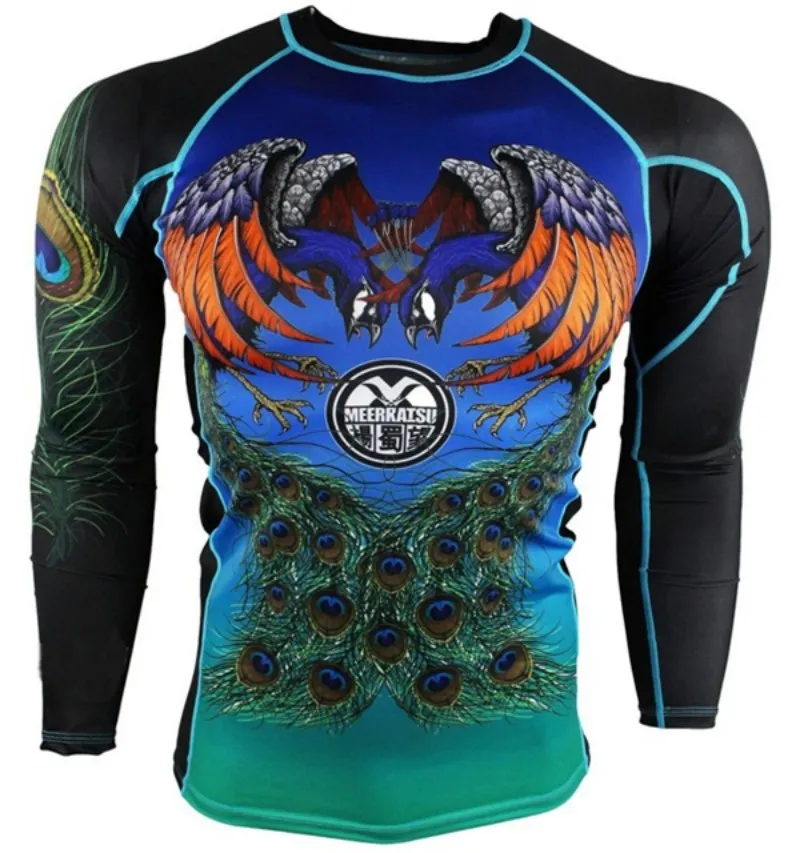 Gym Surfing Diving Rashguard Compression Shirts MMA Rash Vest Long Sleeve Swimming Surfing Rash Guard Sportswear Adults