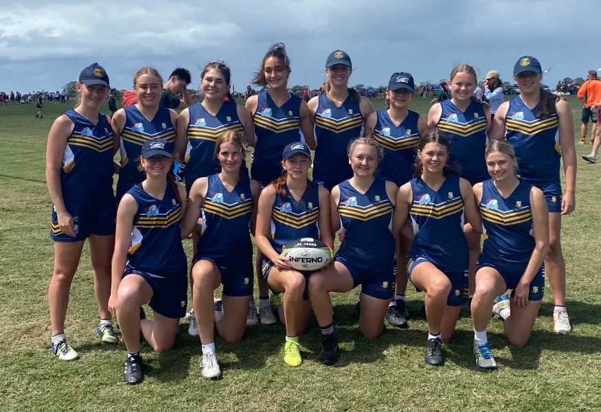 offer custom sublimated girls AFL footy jumper from Australia school team