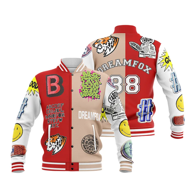 Custom Waterproof Baseball Varsity Jacket Blank Custom Logo Varsity Letterman Jackets Customize Your Own Baseball Jacket