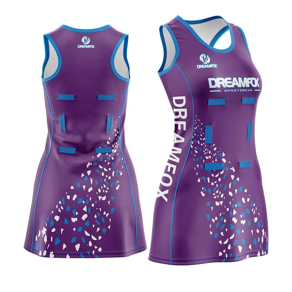 Custom-Made Sublimation Printed Quick-Drying Flame Pattern Netball Dress