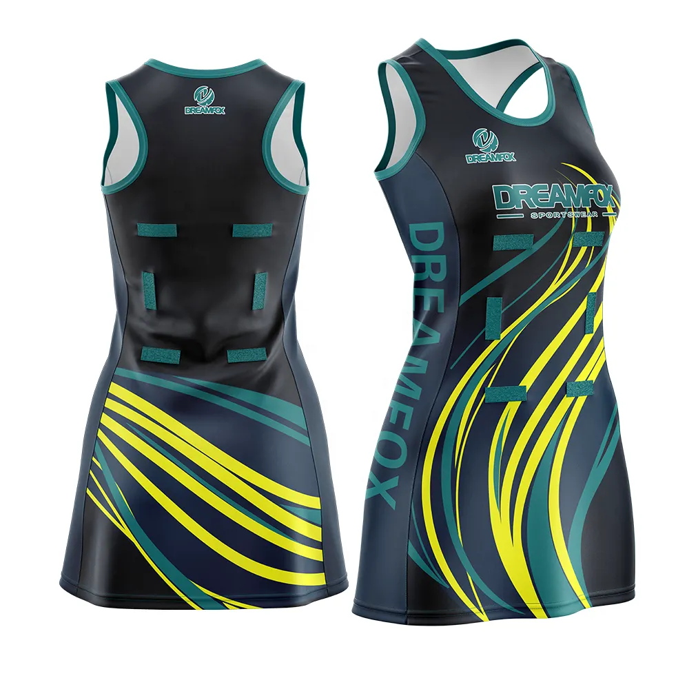 Custom purple design netball dress