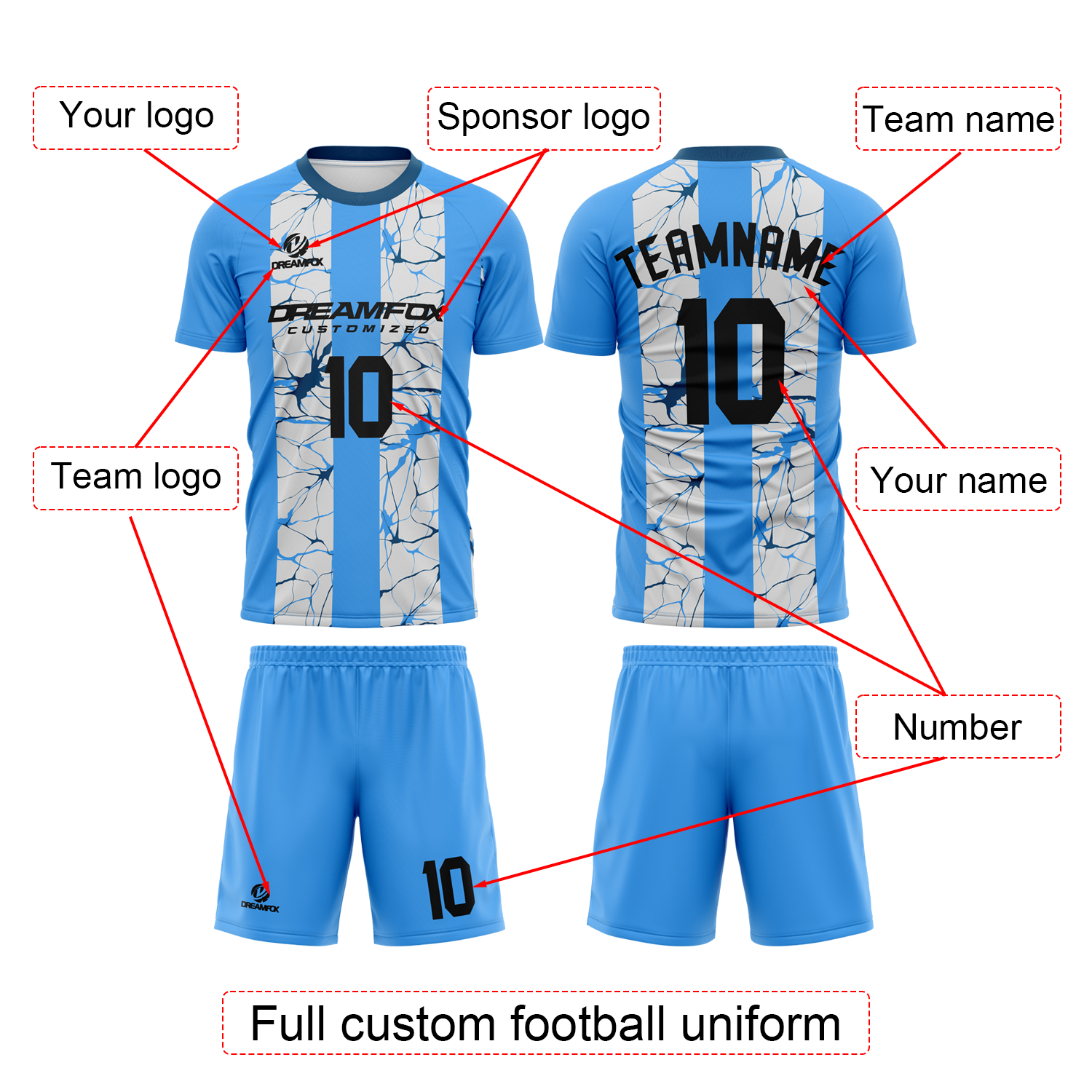Customized Logo Fully Sublimated Printed Quick-Drying Breathable Soccer Jerseys