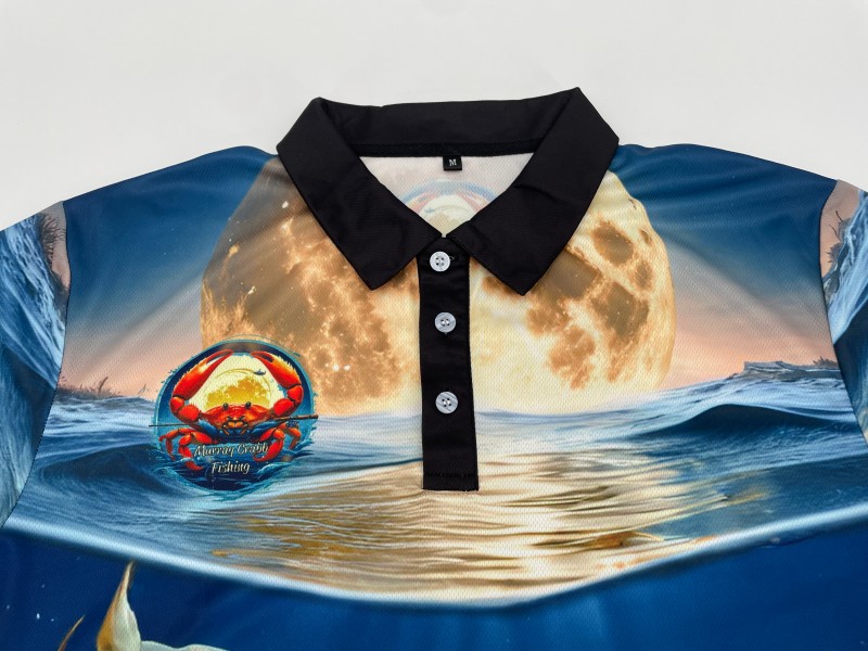 Quick dry custom dye sublimation tournament fishing shirt printing zipper sport fishing jersey