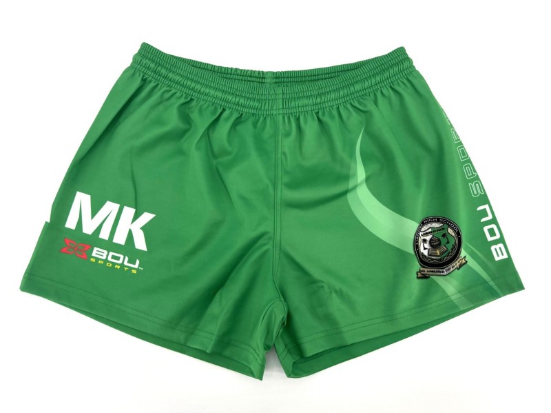 custom sublimated premium aussie footy shorts with pockets for teams hunting