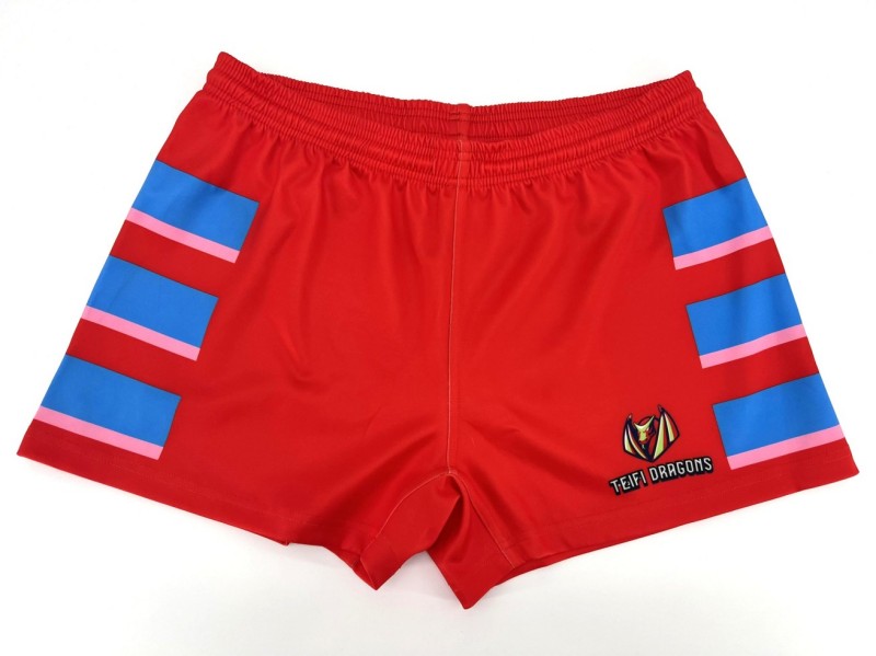 custom sublimated premium aussie footy shorts with pockets for teams hunting