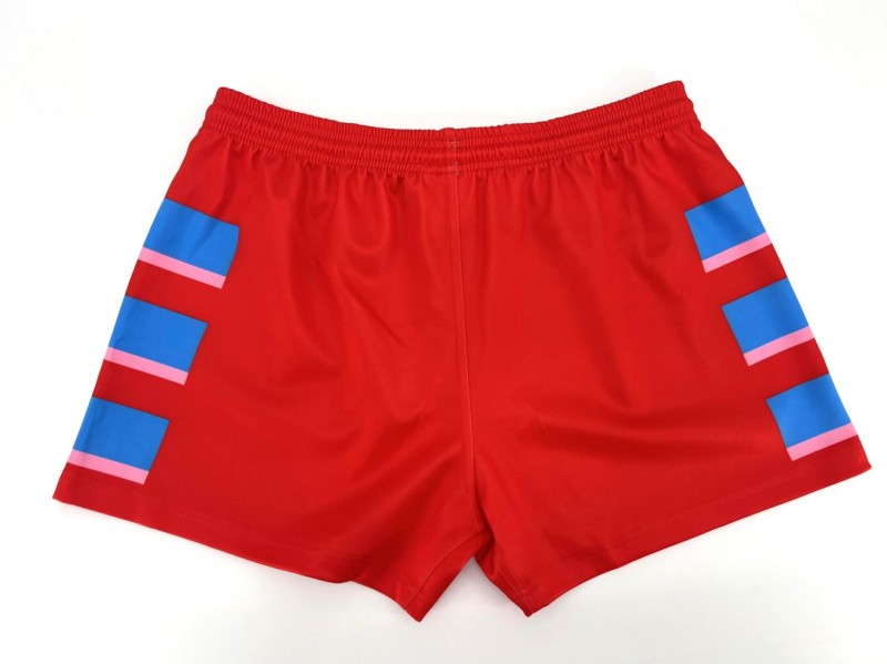 custom sublimated premium aussie footy shorts with pockets for teams hunting