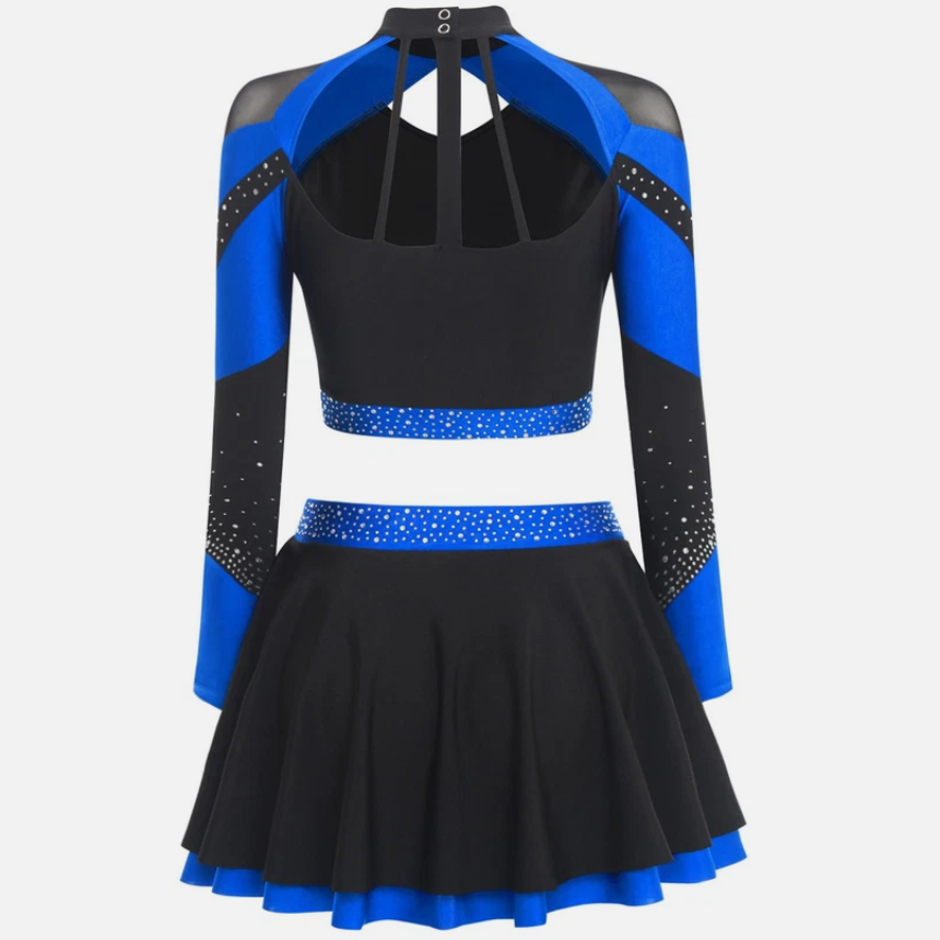 Long Sleeve Cheerleading Uniform Dance Skirt Sublimation Spandex Multicolor Cheerleader Uniform Customized girls Cheerleading Costumes