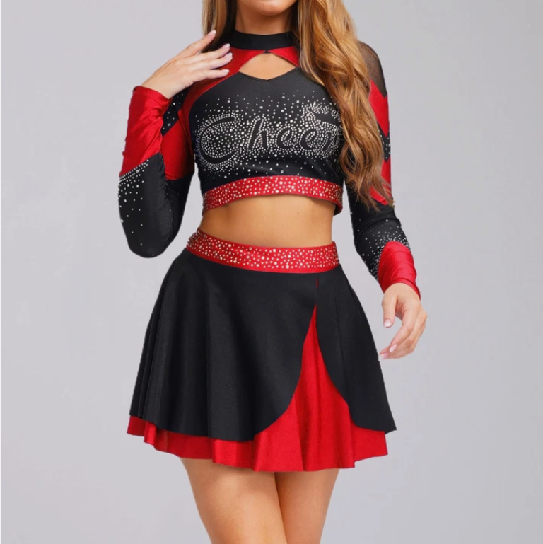 Professional All Star Cheerleading Uniform Set Metallic Sublimation Design Youth/Adult Cheer Uniforms supplier