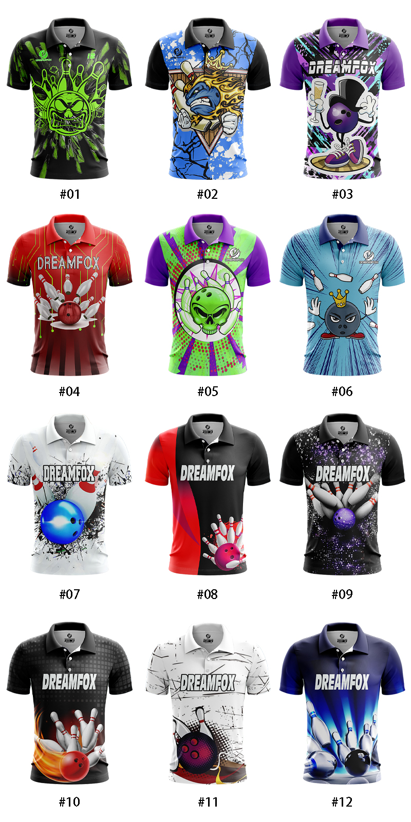Custom Logo Men's Fitness Activewear Classic Button-Up Collar Contrast Colored Panels Bowling Polo Shirts