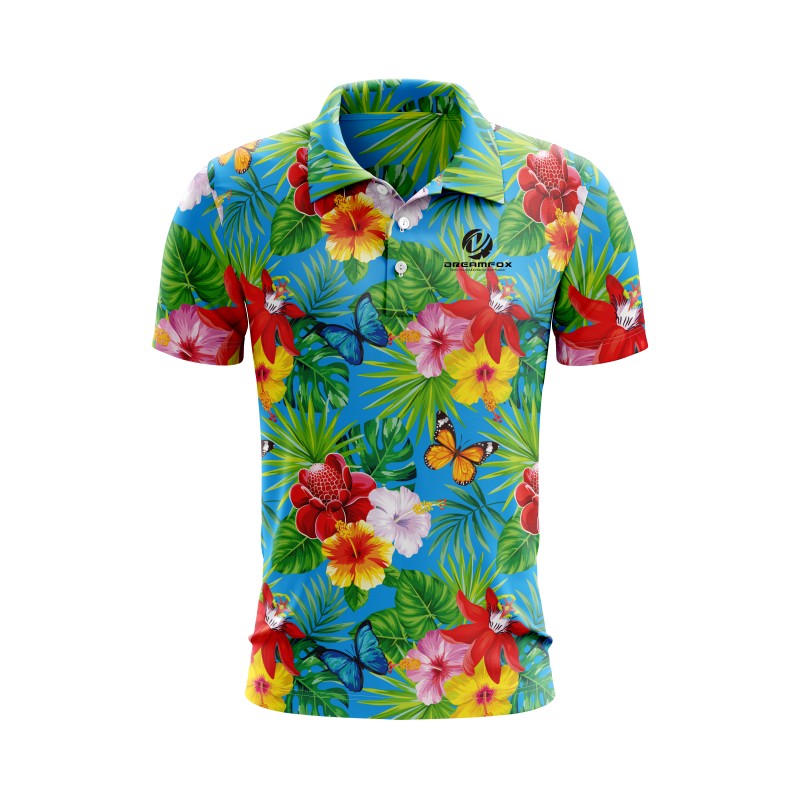 Custom High Quality Your Brand Logo Quick Dry Sublimation Print 92% Polyester 8% Spandex Sport Golf Polo Shirt