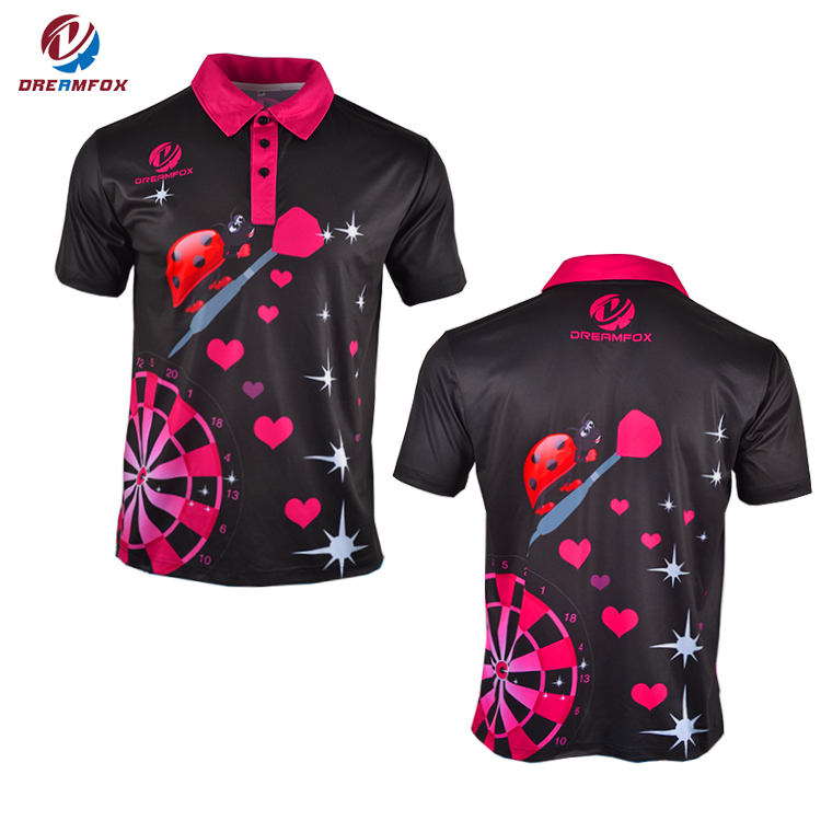 High Quality Personalised Design Your Own Dart Shirt Custom Team button Up Dart Sport polo Shirt For Mens supplier