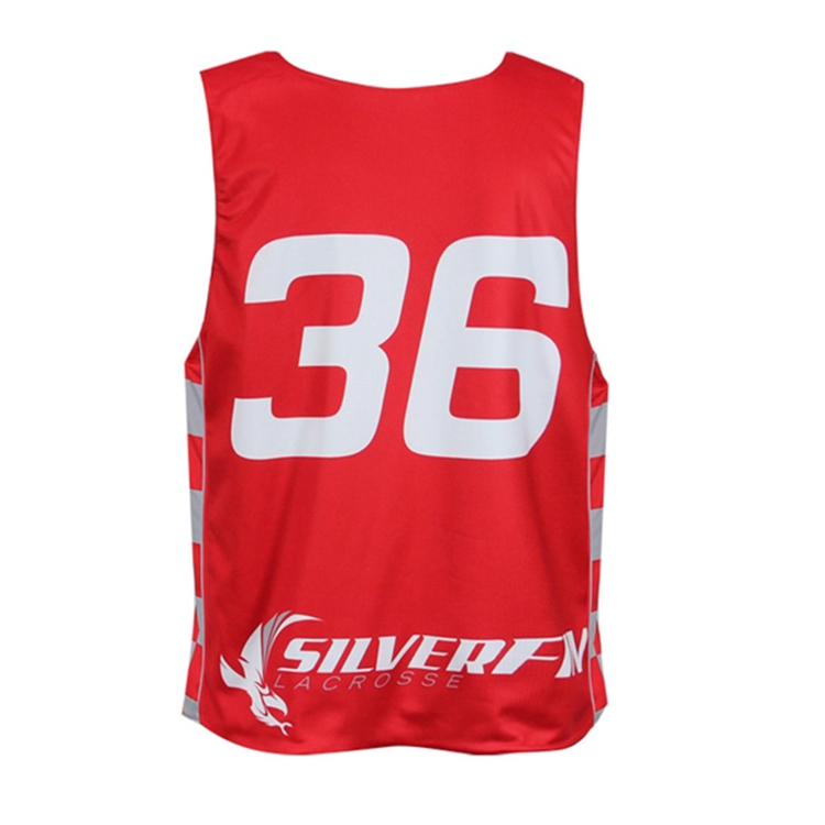Custom Men Cut Racerback lacrosse Reversible Jerseys Sublimation 100% Polyester lacrosse Pinnies