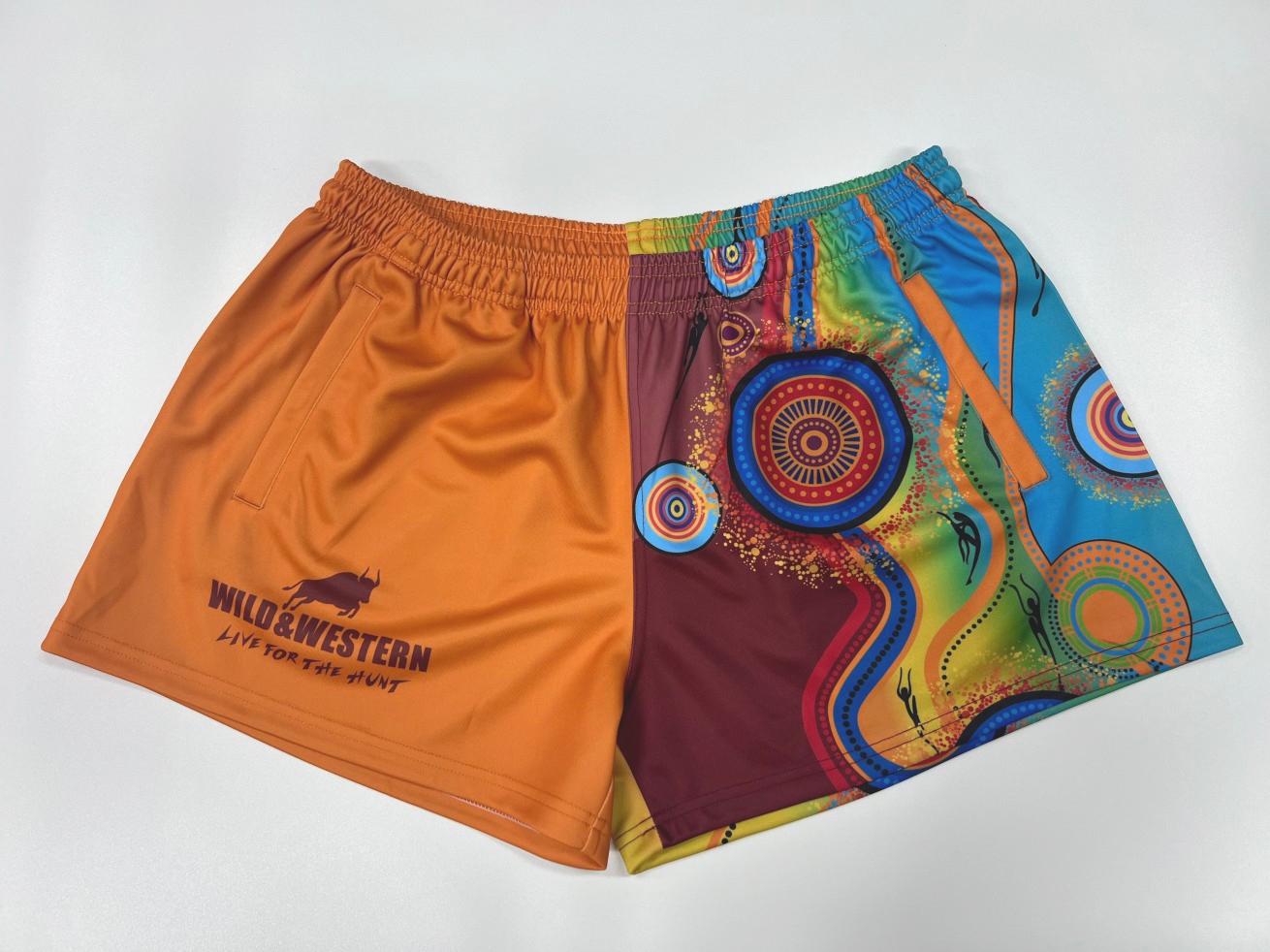 Custom sublimation oz men's aussie aboriginal design footy shorts