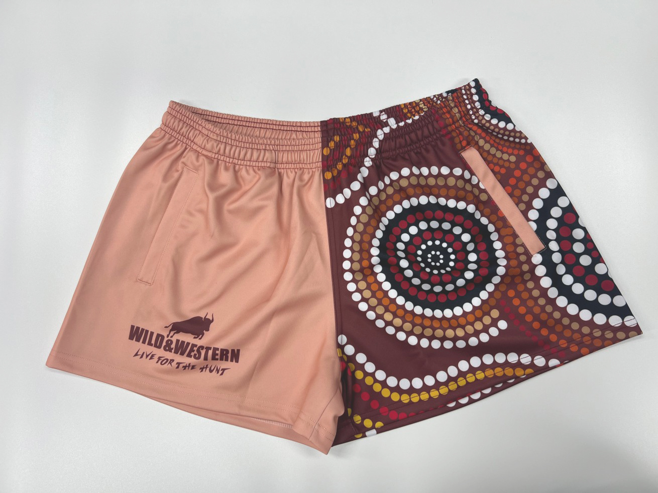 OEM custom country AFL footy shorts with zip pockets